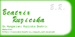 beatrix ruzicska business card
